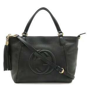 GUCCI Black Leather Shoulder Bag